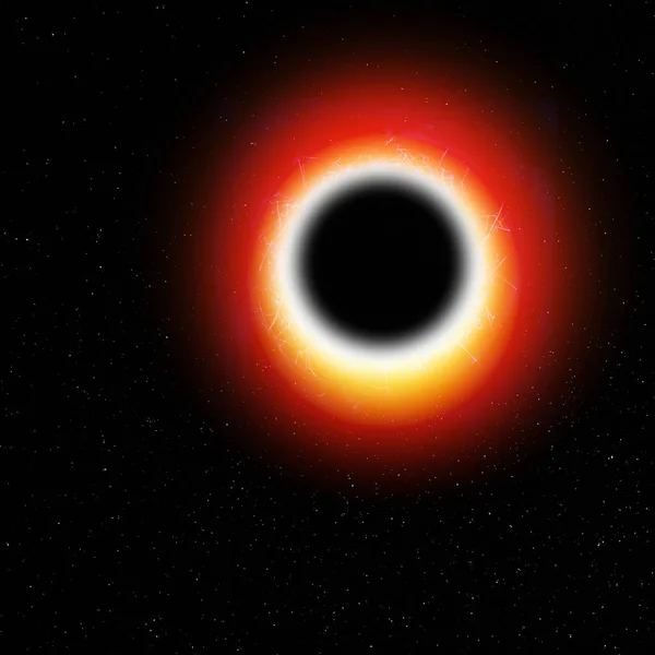 Концептуальная Иллюстрация Излучения Хокинга Испускаемого Черной Дыры Радиация Хокинга Названная — стоковое фото
