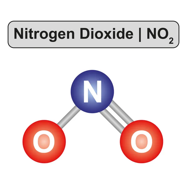 Ilustrace Molekuly Oxidu Dusičitého No2 — Stock fotografie