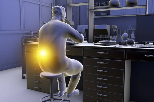 Work Related Musculoskeletal Disorders Laboratory Workers Conceptual Computer Illustration Showing — Stock Photo, Image