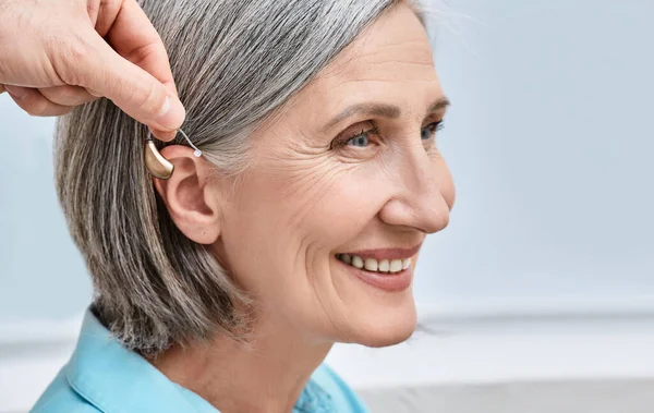 Woman Hearing Aid Fitting — Stock Photo, Image