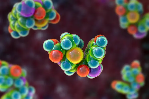 Antibiotico Amoxicillina Modello Molecolare — Foto Stock