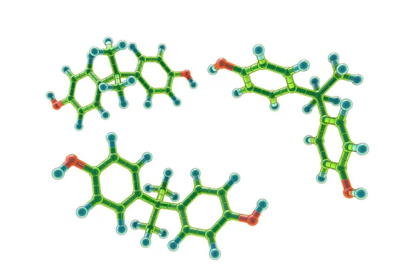 Bisfenol Bpa Molekylär Modell — Stockfoto