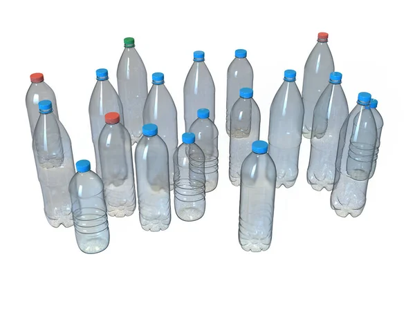 Пустые Пластиковые Бутылки Компьютерная Иллюстрация — стоковое фото