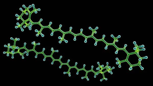 Datorillustration Molekylär Modell Beta Karotenpigment Ett Rött Orange Pigment Växter — Stockfoto