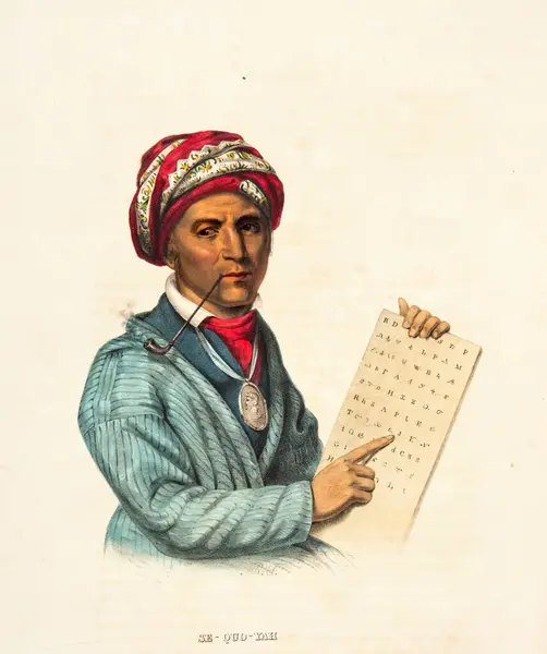 Sequoyah Erfinder Des Cherokee Alphabets Illustration Aus Dem Buch History — Stockfoto