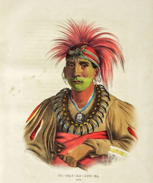 Way Sug Otoe Ilustración Del Libro History Indian Tribes North — Foto de Stock
