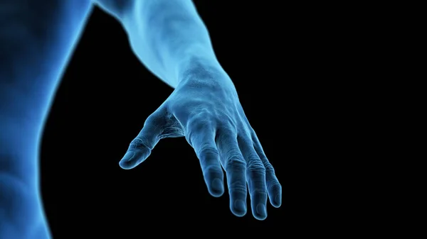 Ανθρώπινο Χέρι Εικόνα Μαύρο Φόντο — Φωτογραφία Αρχείου