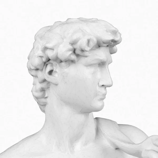 Estatua David Wireframe Ilustración —  Fotos de Stock
