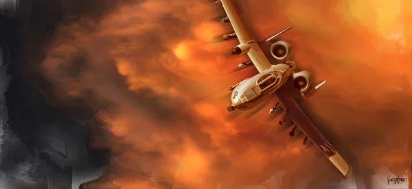 Thunderbolt Attackflygplan Illustration — Stockfoto