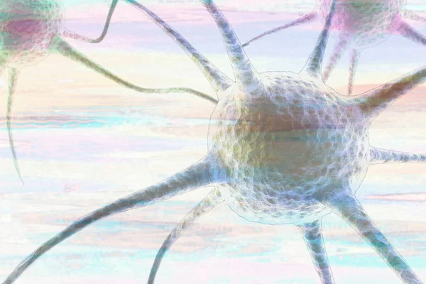 Нервные Клетки Иллюстрация Заднем Плане — стоковое фото
