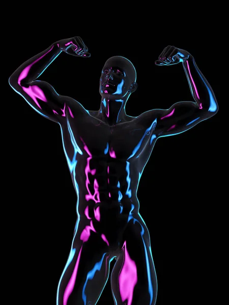 Muskulöser Männlicher Körper Illustration Hintergrund — Stockfoto