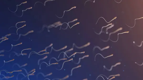 Sperma Illustration Mörk Bakgrund — Stockfoto