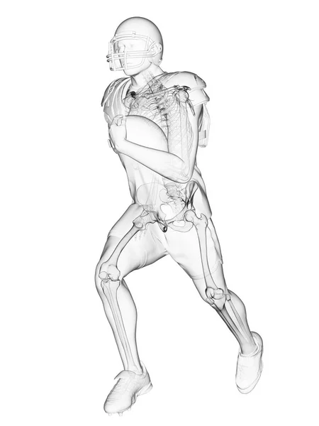 Skeleton American Football Player Illustration — Stock Photo, Image