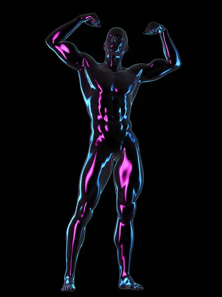 Muskulös Manlig Kropp Illustration Bakgrund — Stockfoto