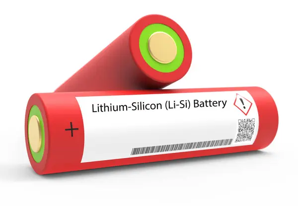 Lithium Silicon Battery Batteries Type Rechargeable Battery High Energy Density — Stock Photo, Image
