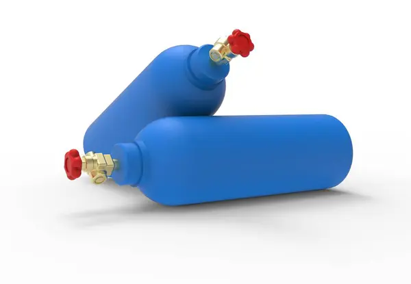 Metalen Cilinders Voor Het Opslaan Van Gassen Illustratie — Stockfoto