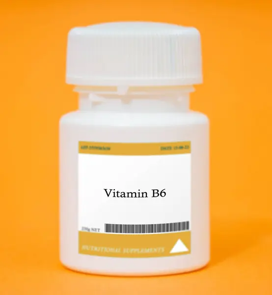 Wadah Vitamin Vitamin Penting Untuk Fungsi Otak Kesehatan Saraf Dan — Stok Foto