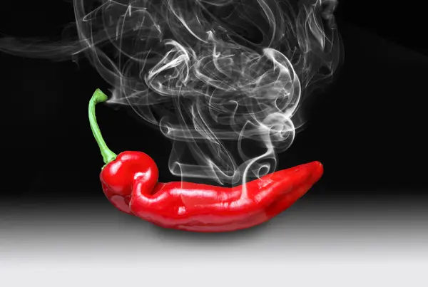 Red Chilli Releasing Smoke Illustration — Stock Photo, Image