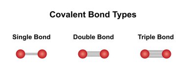 Scientific designing of Covalent bond types, illustration. clipart