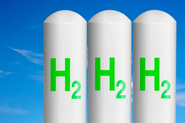 Cylindrical Tanks Hydrogen Gas Illustration — Stockfoto