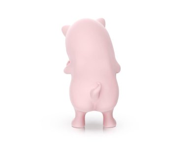3d render of Pig with expression on white background