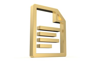 Beyaz arkaplanda gölgeyle izole edilmiş 3d kağıt sayfa simgesi