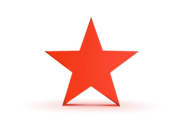 3d rendered  star icon isolated on white background with shadow