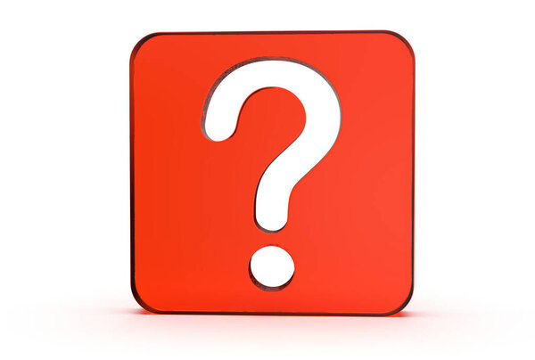 Doubt icon  3d rendered isolated on white background with shadow