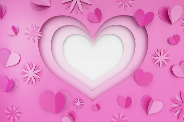 Ροζ Σχήμα Καρδιάς Που Χρησιμοποιείται Για Γράψιμο — Φωτογραφία Αρχείου