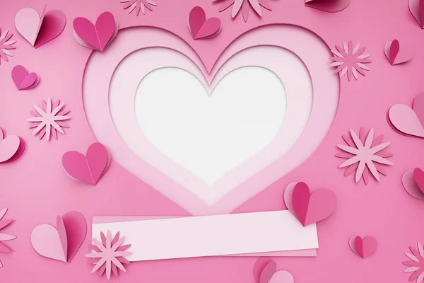 Forma Coração Rosa Para Ser Usado Para Escrever — Fotografia de Stock