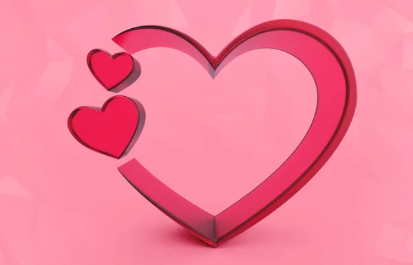 Форма Розового Сердца Письма — стоковое фото