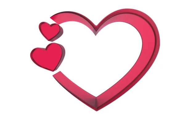 Ροζ Σχήμα Καρδιάς Που Χρησιμοποιείται Για Γράψιμο — Φωτογραφία Αρχείου