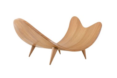 Tahta kedi ve köpek yatağı beyaz arka planda gölgesiz