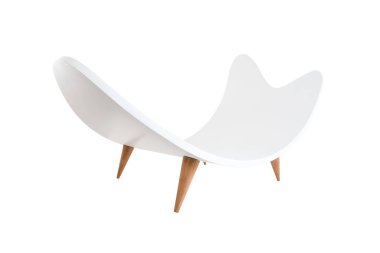 Tahta kedi ve köpek yatağı beyaz arka planda gölgesiz