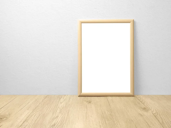 Blank Frames Mockup Wooden Floor — Stock Fotó