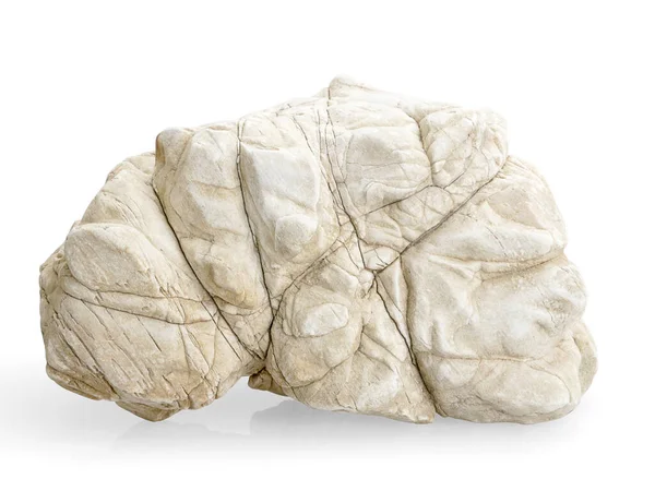 Pedra Natural Única Fundo Branco Foco Seletivo Com Profundidade Rasa — Fotografia de Stock
