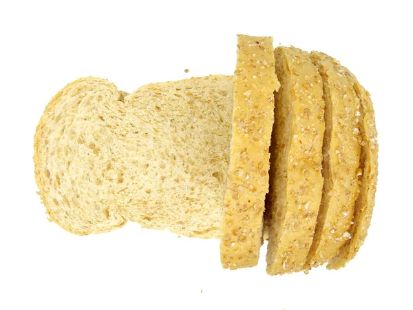 Vers Brood Geïsoleerd Witte Achtergrond Brood Plakken Bovenaanzicht — Stockfoto