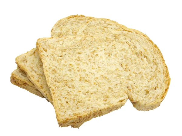 Fresh Bread Isolated White Background Bread Slices Top View — Φωτογραφία Αρχείου