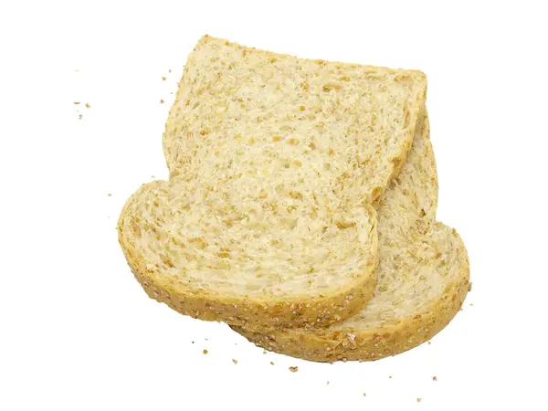 Vers Brood Geïsoleerd Witte Achtergrond Brood Plakken Bovenaanzicht — Stockfoto