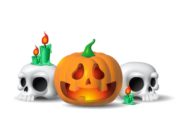 Conjunto Feriado Halloween Elementos Decorativos Temáticos Para Design Objetos Estilo — Fotografia de Stock