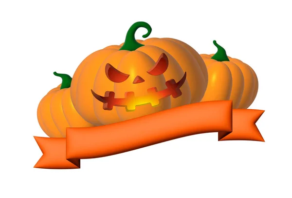Set Festivo Halloween Elementi Decorativi Tema Design Oggetti Stile Cartone — Foto Stock