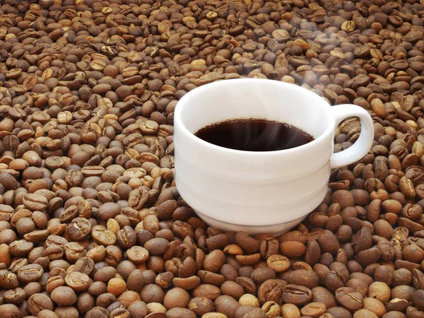 Kávé Csésze Kávébab Textúra Háttér — Stock Fotó