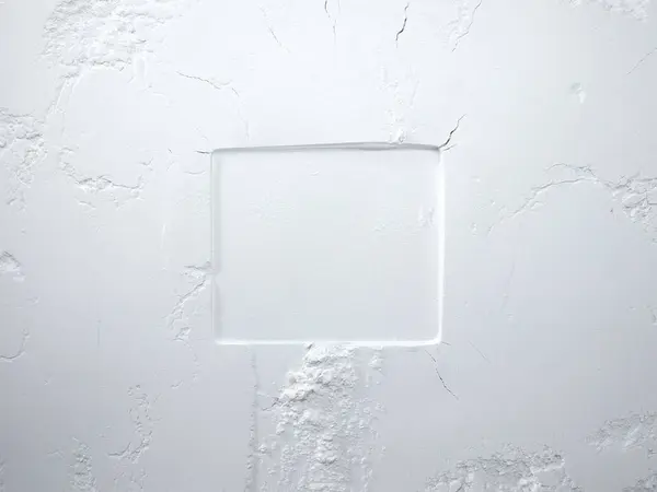 白い小麦粉の質の背景 抽象的な粉の質 割れ目および正方形が付いている白い粉の表面 — ストック写真