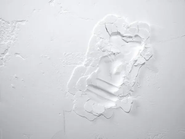白い小麦粉の質の背景 抽象的な粉の質 ひび割れとチェスの騎士が付いている白い粉の表面 — ストック写真