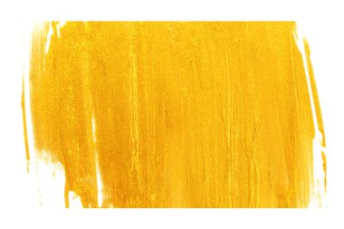 Altın fırça darbesi beyaz arkaplanda izole
