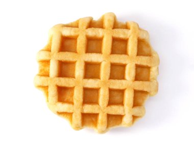 Beyaz arka plan üzerinde izole yuvarlak waffle