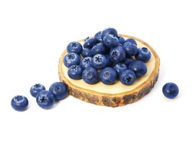 Beyaz arka planda yaban mersini tepsisi.