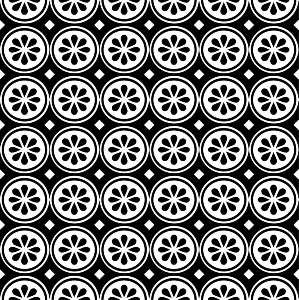 Seamless Pattern Decorative Elements Black White Background — Stock Photo, Image