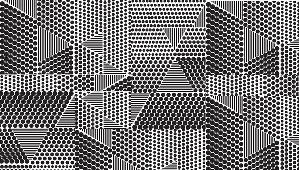 Fond Géométrique Abstrait Motif Demi Teinte Noir Blanc Illustration Vectorielle — Photo
