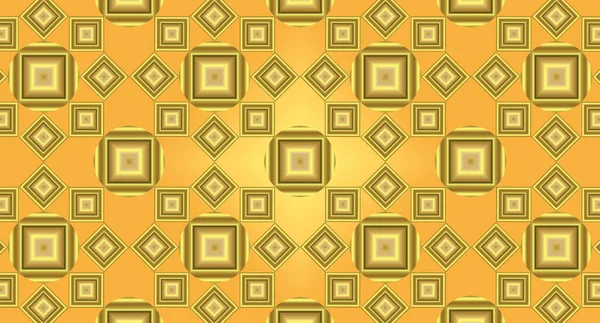 Gold Seamless Pattern Rhombuses Squares Vector Illustration — Stock Photo, Image